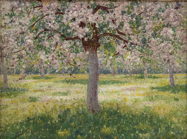 Albert Lefebvre | Bloesembomen, olieverf op doek op board, 25,9 x 34,0 cm, gesigneerd r.o. en gedateerd 1915